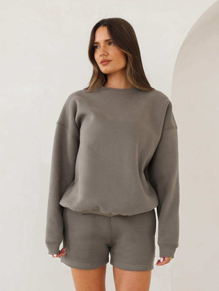 Blakely Basic Oversized Sweater - Safari Green