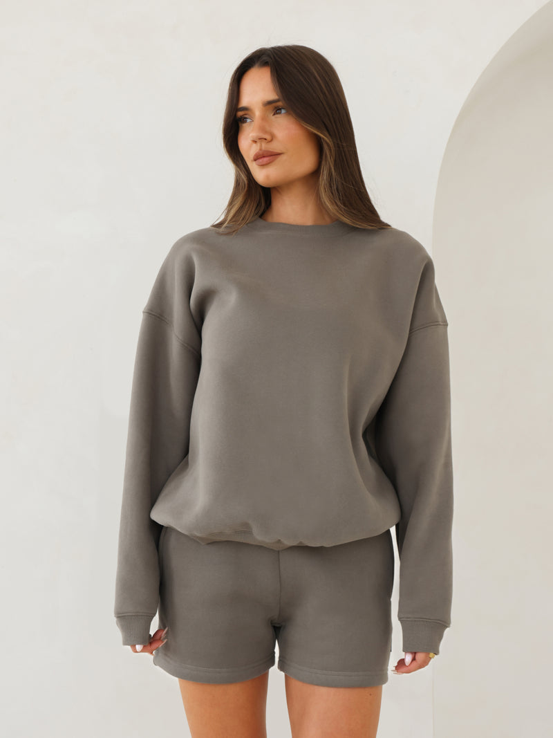 Blakely Basic Oversized Sweater - Safari Green
