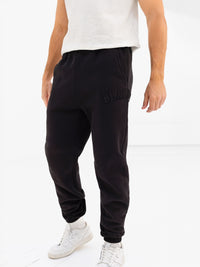 Tonal Varsity Relaxed Sweatpants - Black