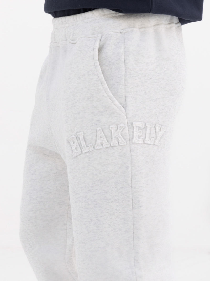 Tonal Varsity Relaxed Sweatpants - Marl White