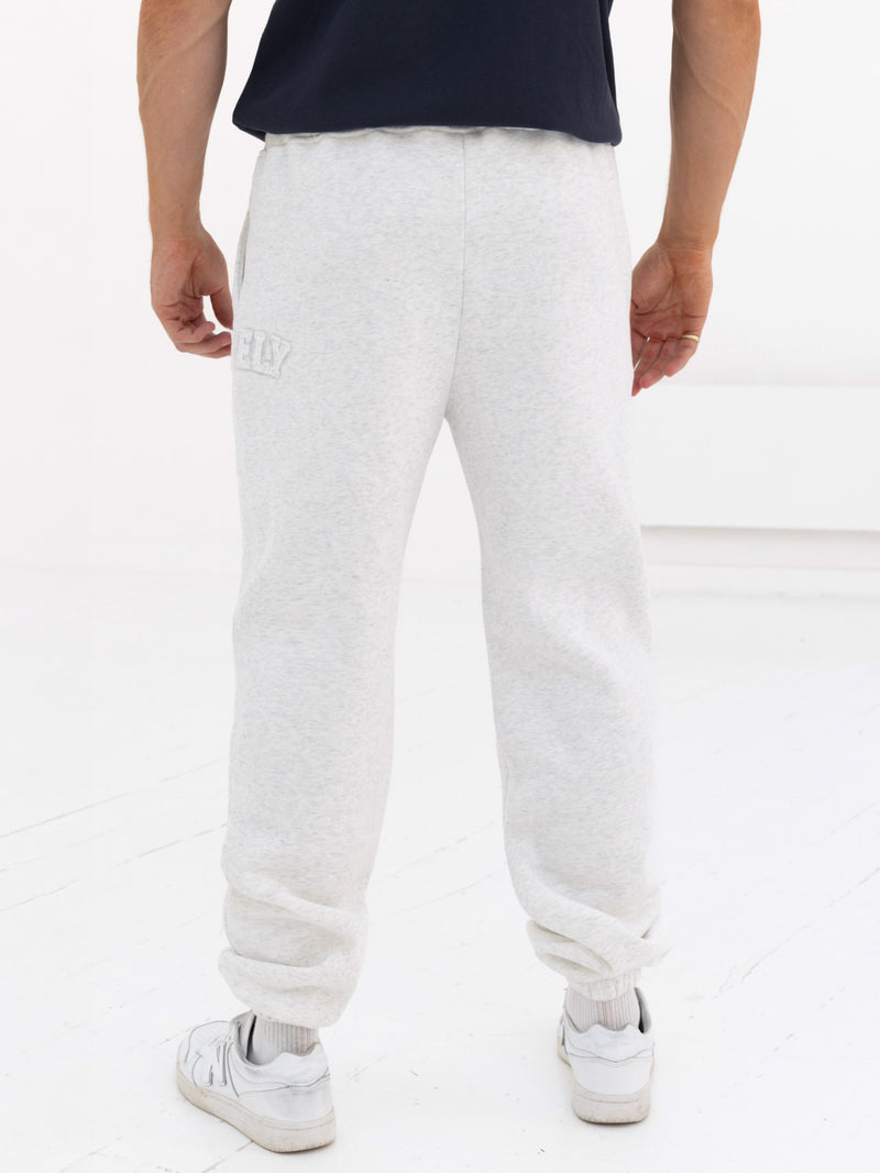 Tonal Varsity Relaxed Sweatpants - Marl White