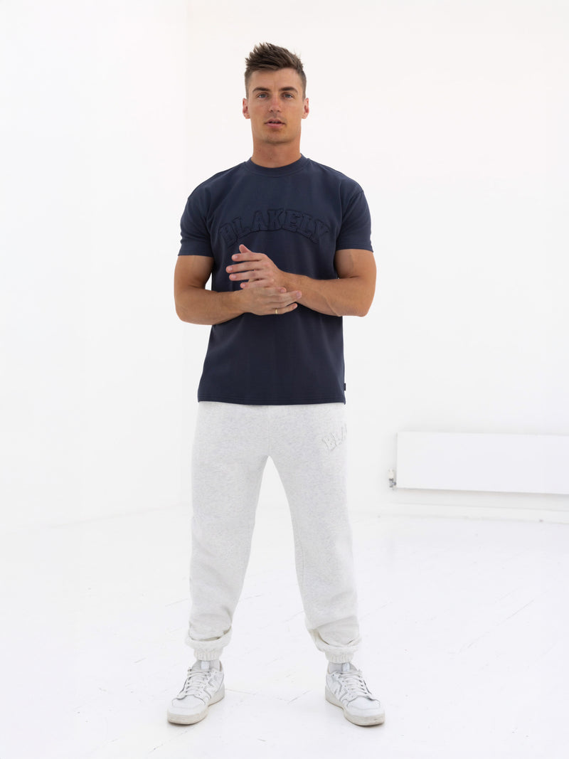 Tonal Varsity Relaxed Sweatpants - Marl White