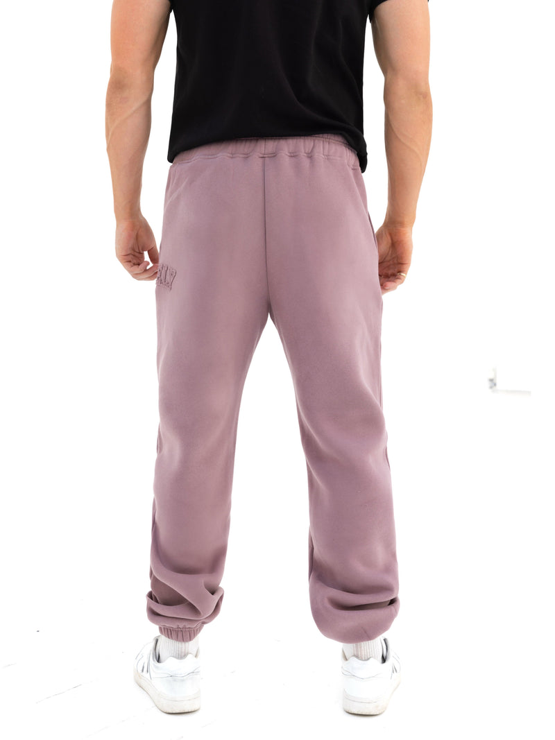 Tonal Varsity Relaxed Sweatpants - Soft Mauve