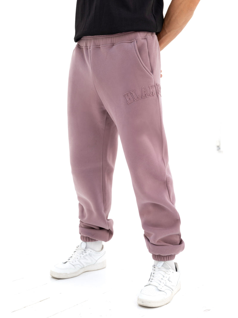 Tonal Varsity Relaxed Sweatpants - Soft Mauve
