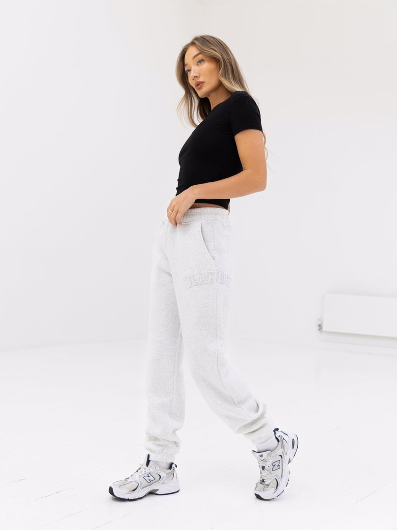 Tonal Varsity Sweatpants - Marl White