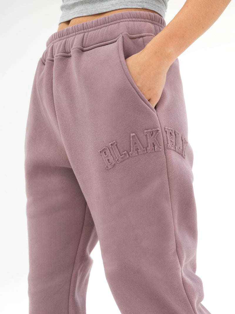 Tonal Varsity Sweatpants - Soft Mauve