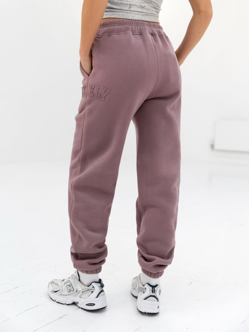 Tonal Varsity Sweatpants - Soft Mauve