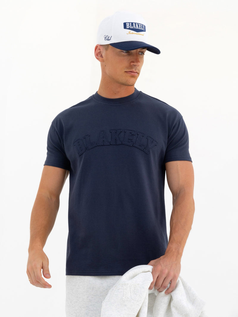 Tonal Varsity Relaxed T-Shirt - True Navy