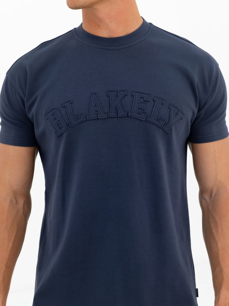 Tonal Varsity Relaxed T-Shirt - True Navy
