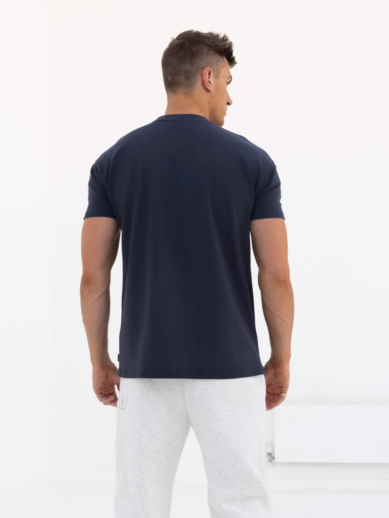 Tonal Varsity Relaxed T-Shirt - True Navy