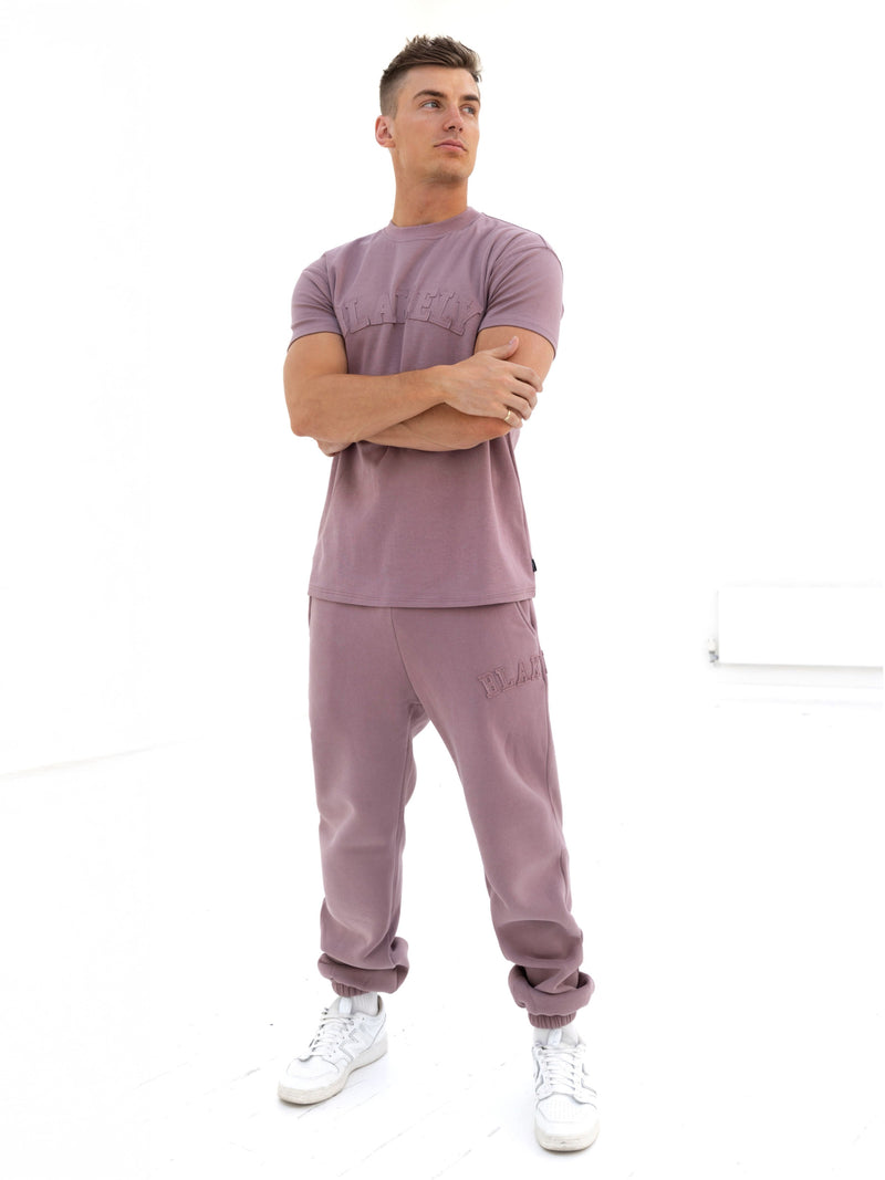 Tonal Varsity Relaxed T-Shirt - Soft Mauve