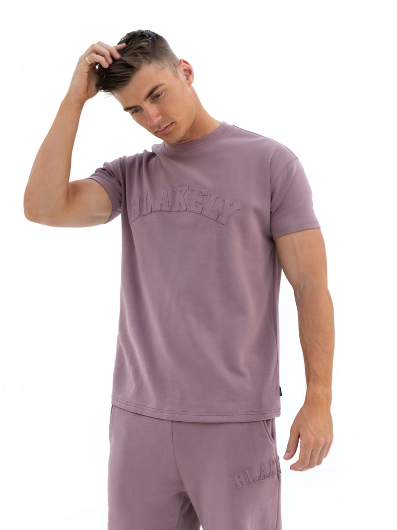 Tonal Varsity Relaxed T-Shirt - Soft Mauve