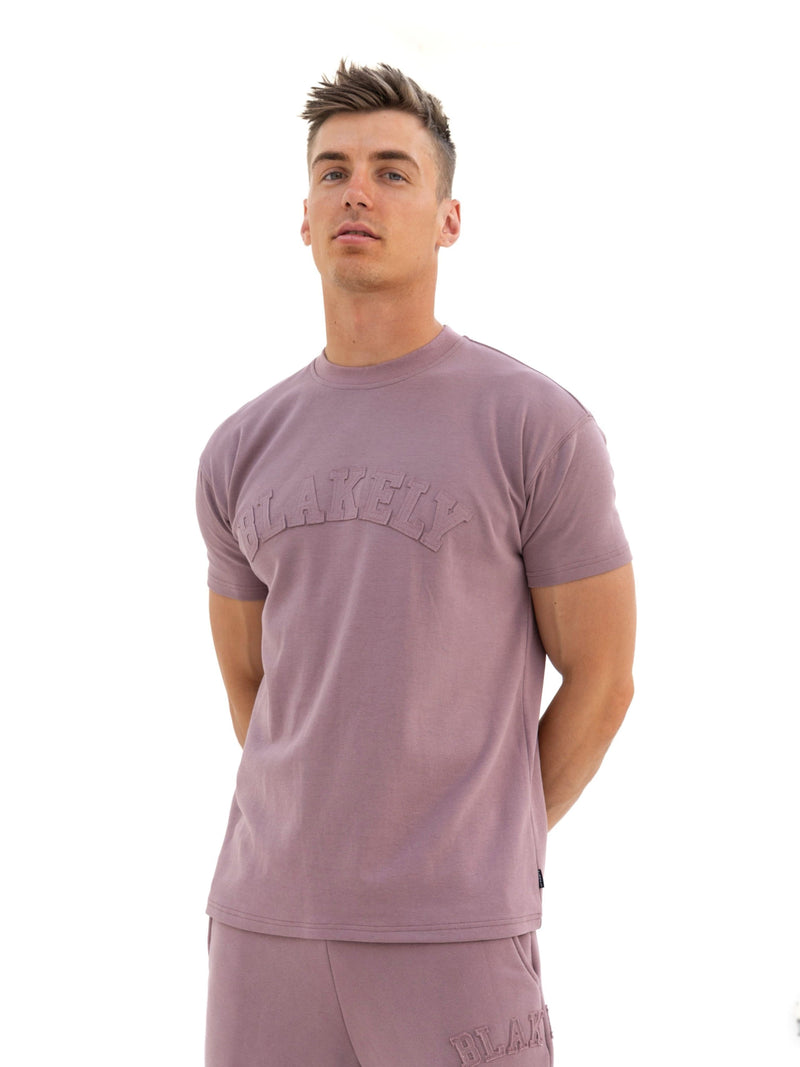 Tonal Varsity Relaxed T-Shirt - Soft Mauve