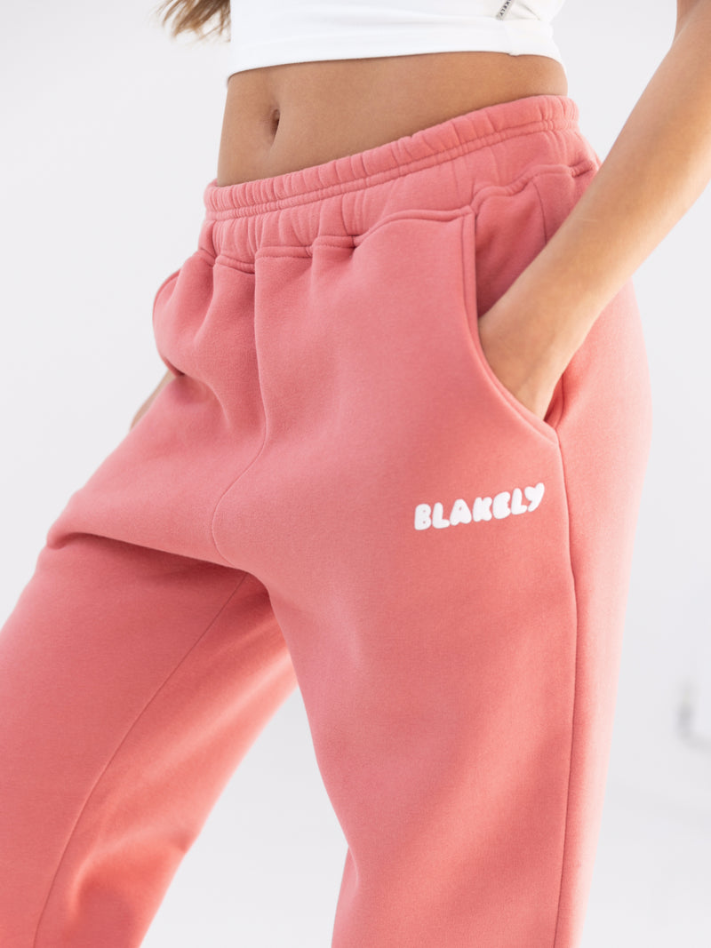 Cloud Print Sweatpants - Sunrise Coral