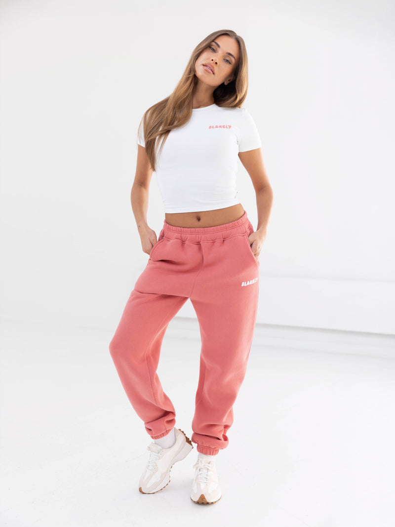 Cloud Print Sweatpants - Sunrise Coral