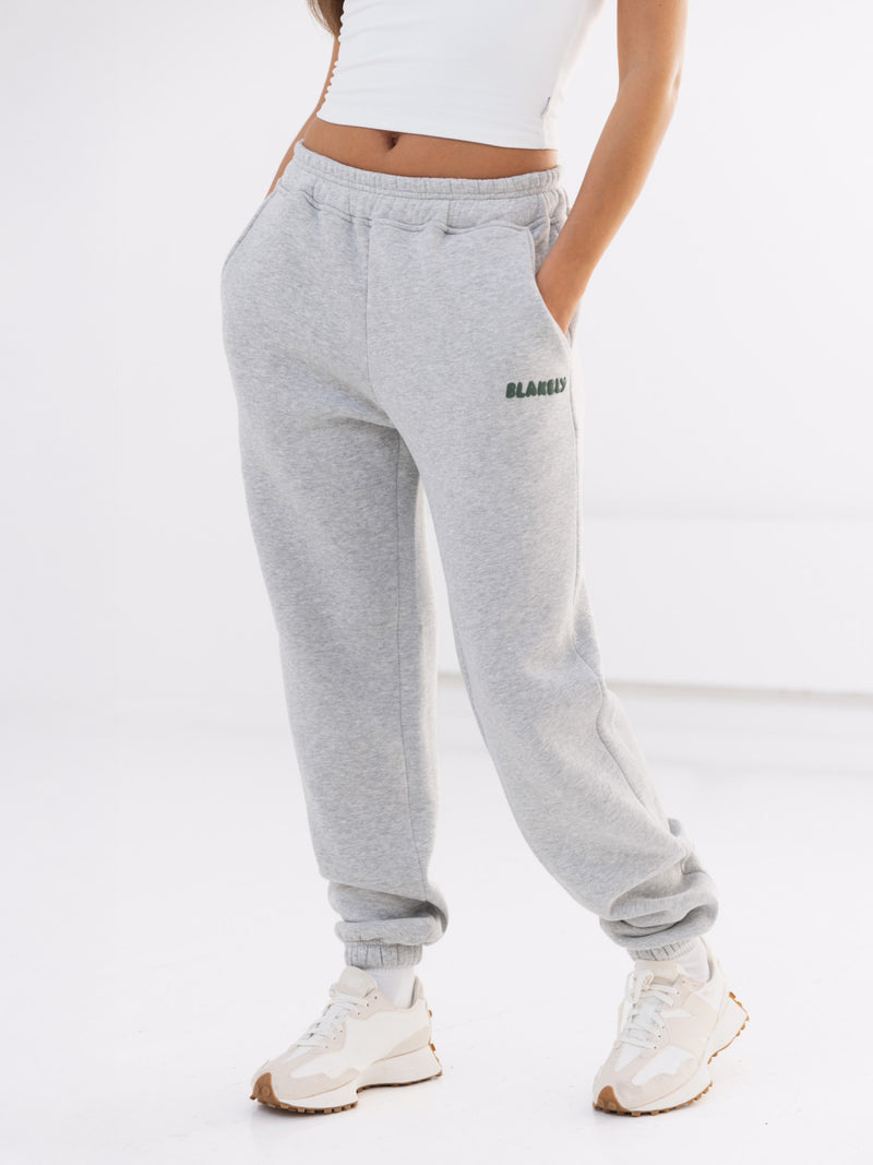 Cloud Print Sweatpants - Marl White