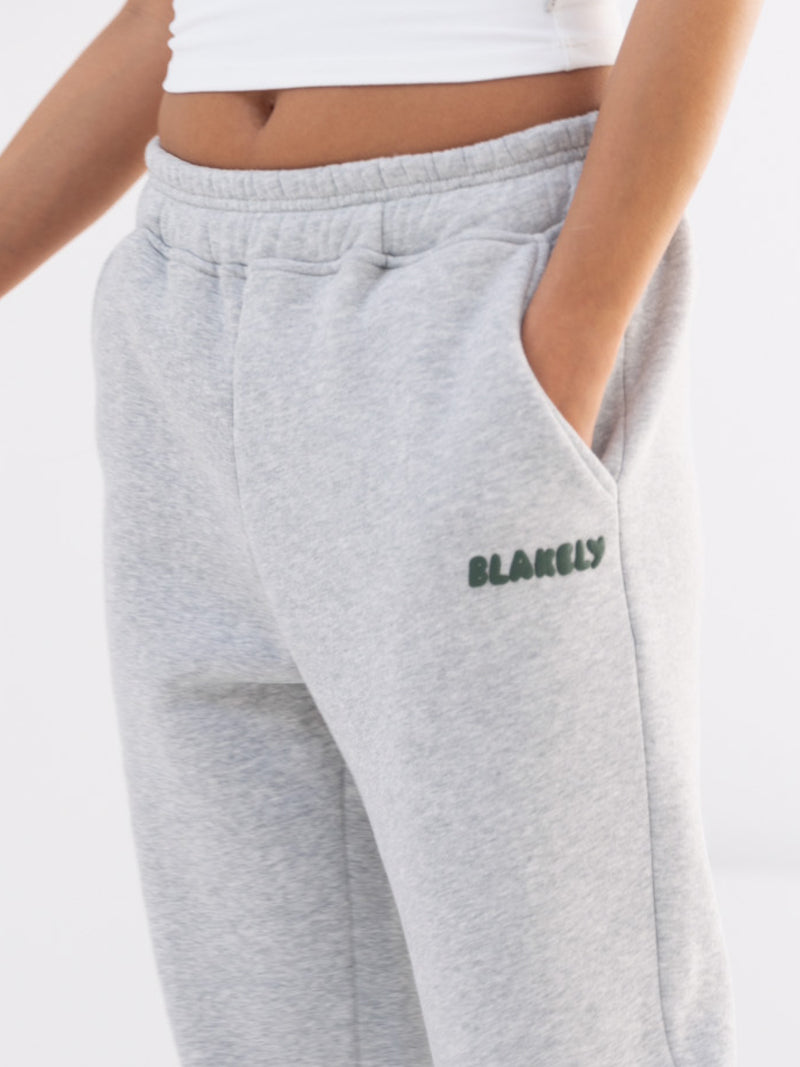 Cloud Print Sweatpants - Marl White