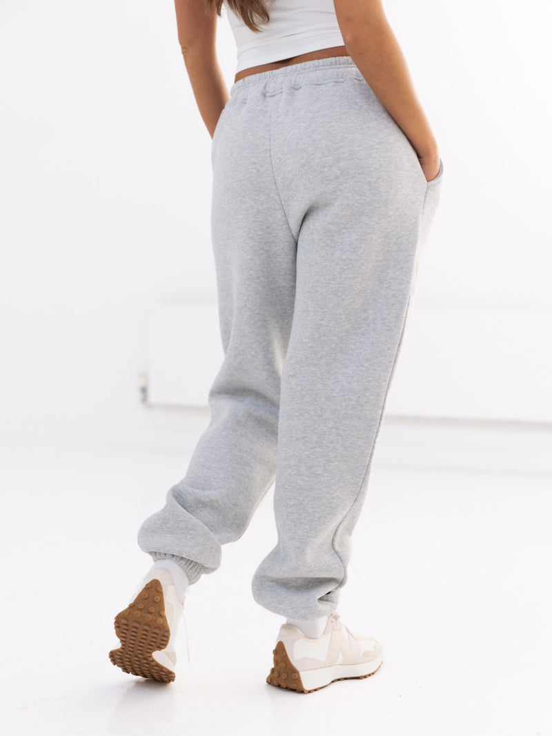 Cloud Print Sweatpants - Marl White