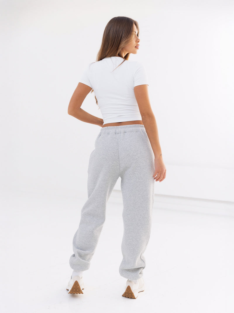 Cloud Print Sweatpants - Marl White