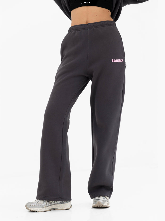 Cloud Print Wide Leg Sweatpants - Graphite