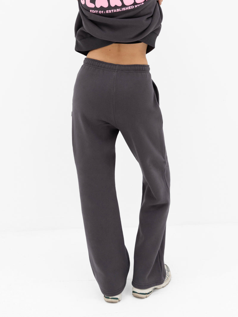 Cloud Print Wide Leg Sweatpants - Graphite
