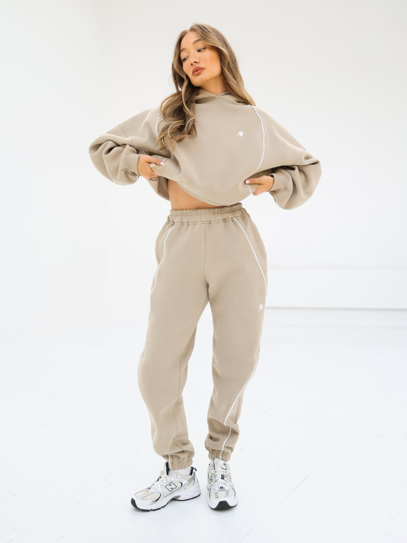 Seam Oversized Hoodie & Sweatpants Set - Washed Khaki