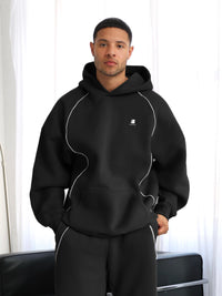 Seam Relaxed Hoodie - Black