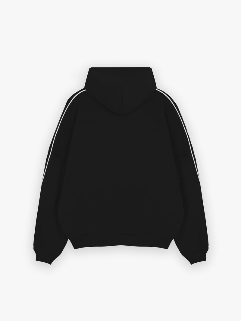 Seam Relaxed Hoodie - Black