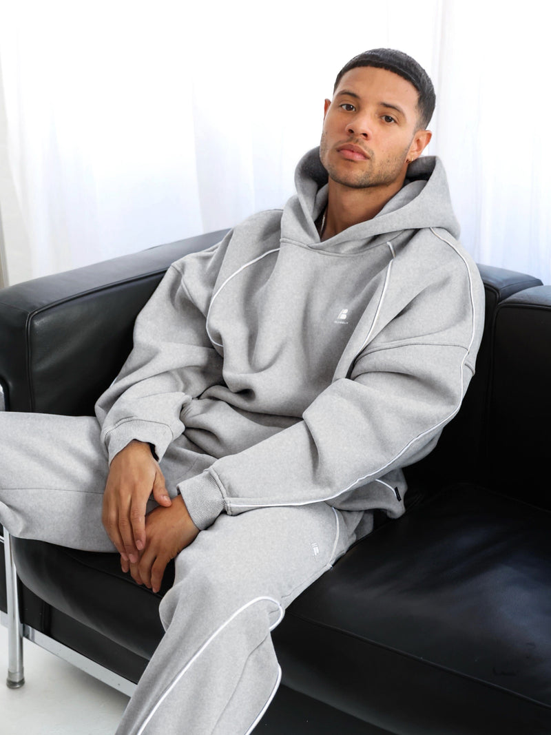 Seam Relaxed Hoodie - Marl Grey