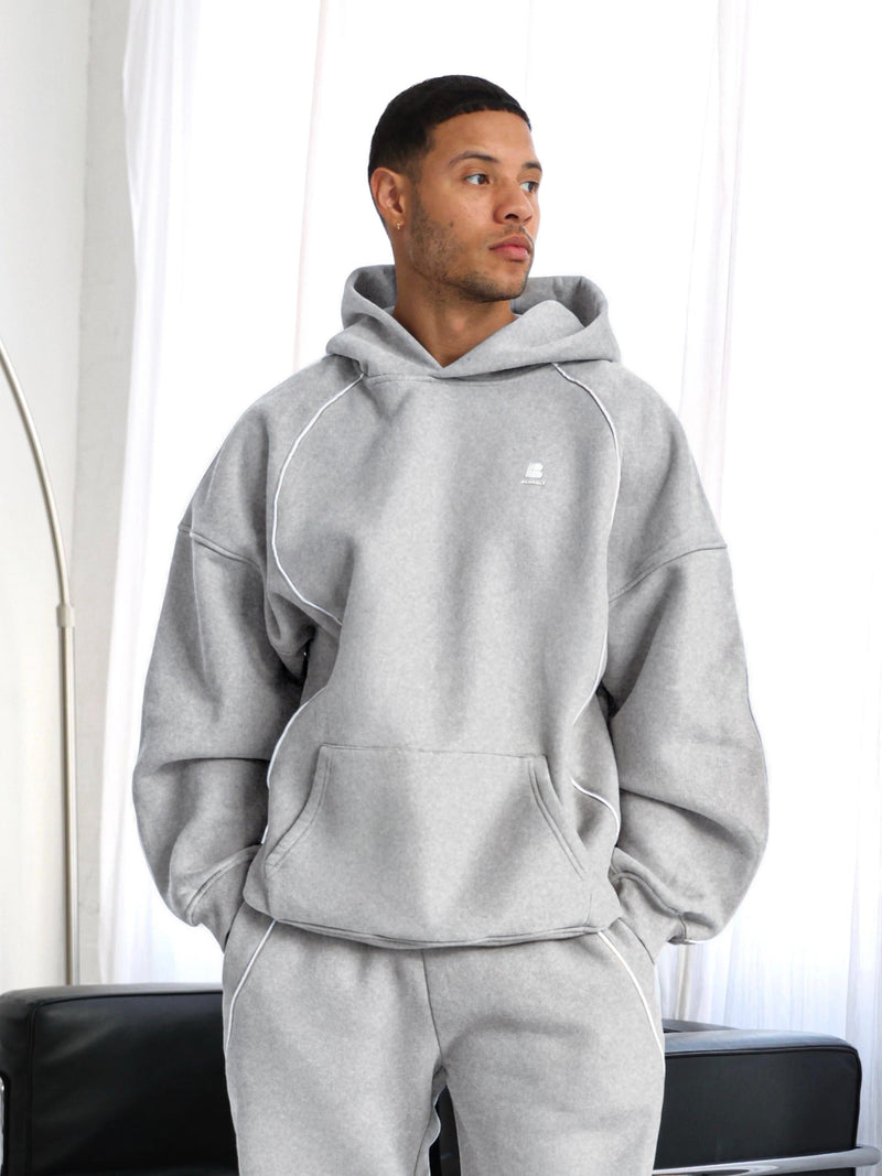 Seam Relaxed Hoodie - Marl Grey