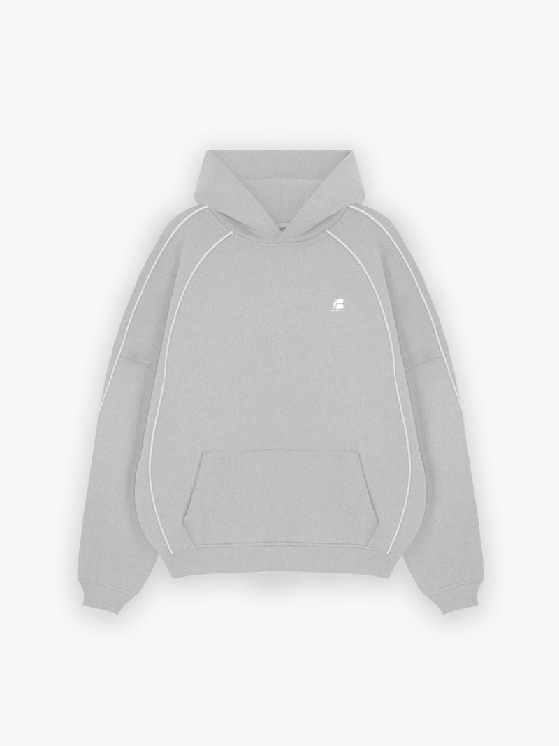 Seam Relaxed Hoodie - Marl Grey