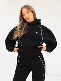 Seam Oversized Hoodie - Black