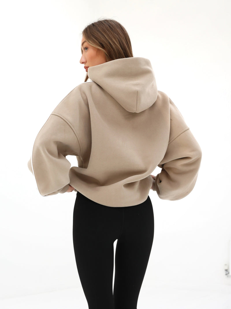 Seam Oversized Hoodie - Washed Khaki