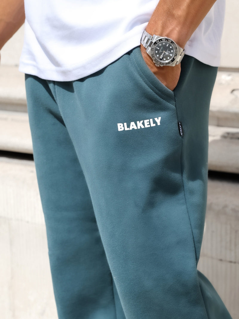 Arlo Wide Leg Sweatpants - Teal Green