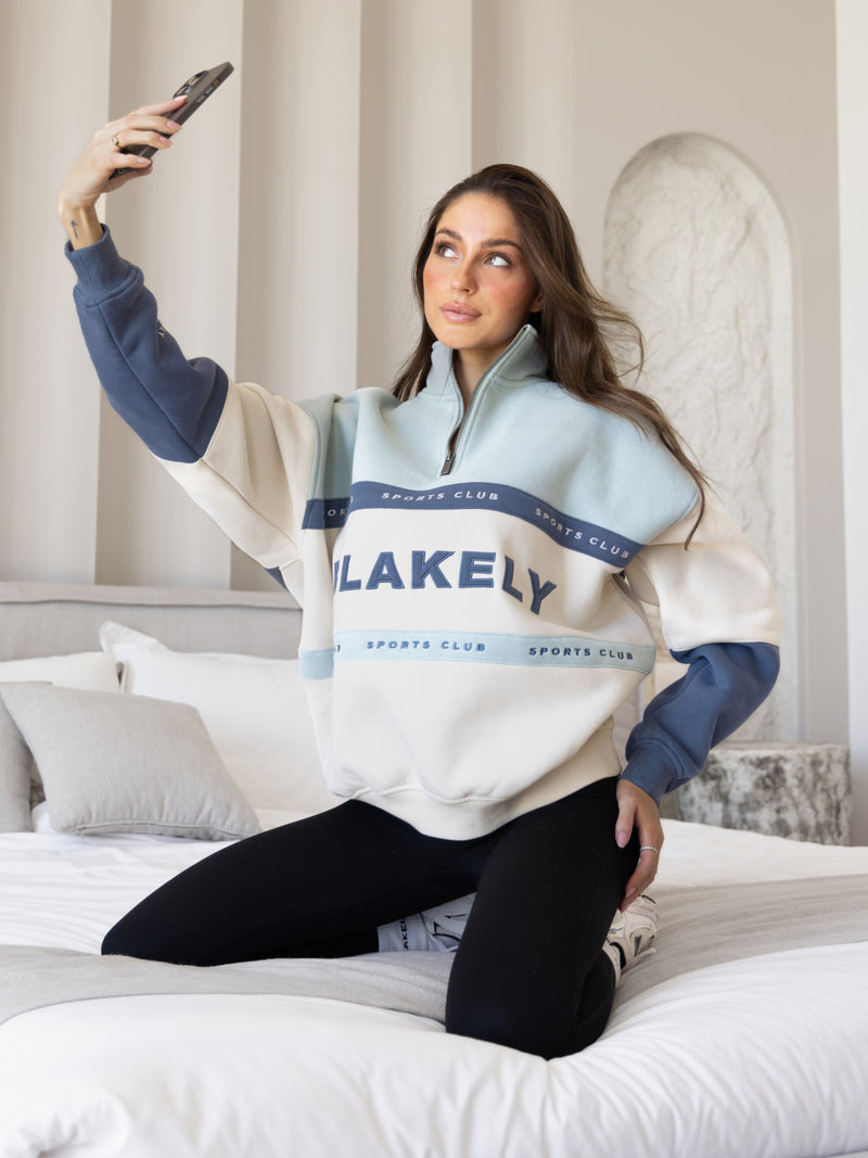 Alpine 1/4 Zip Sweater- Mineral Blue