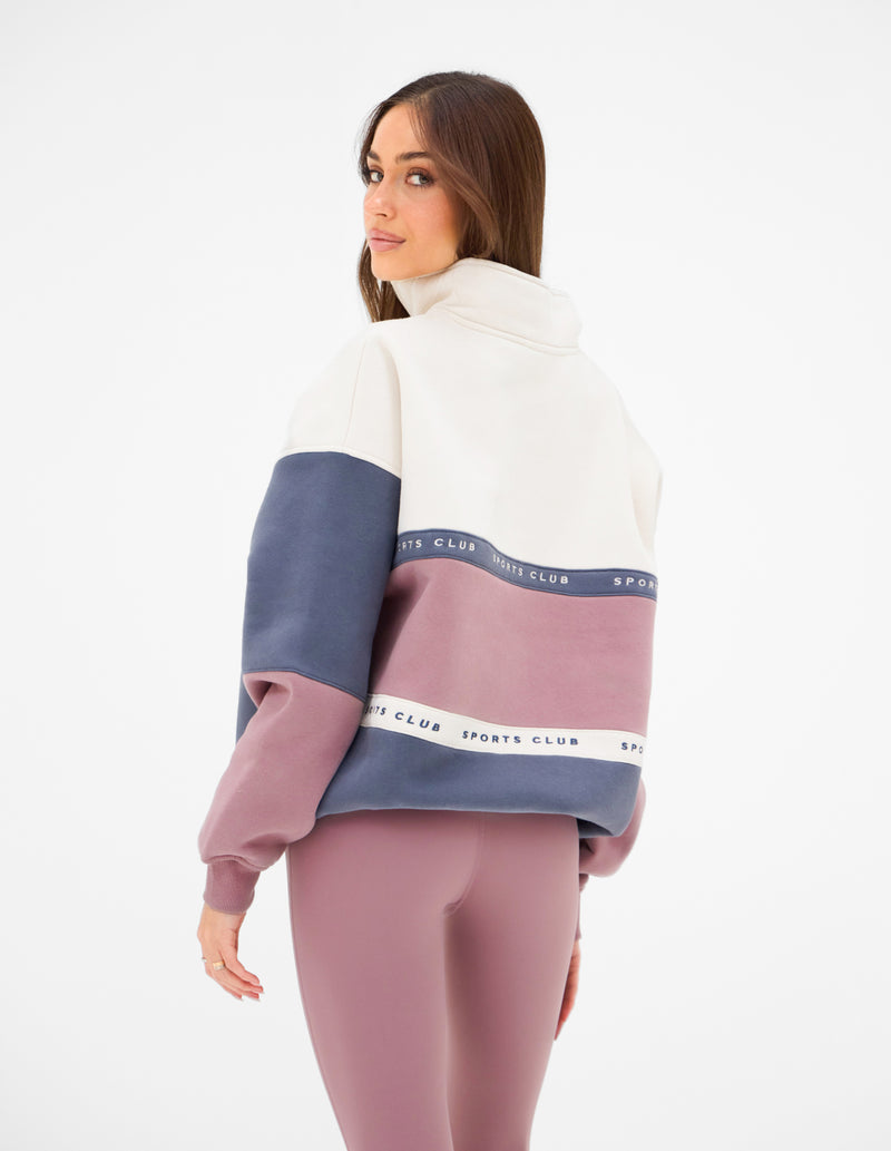 Alpine 1/4 Zip Sweater - Dusty Pink