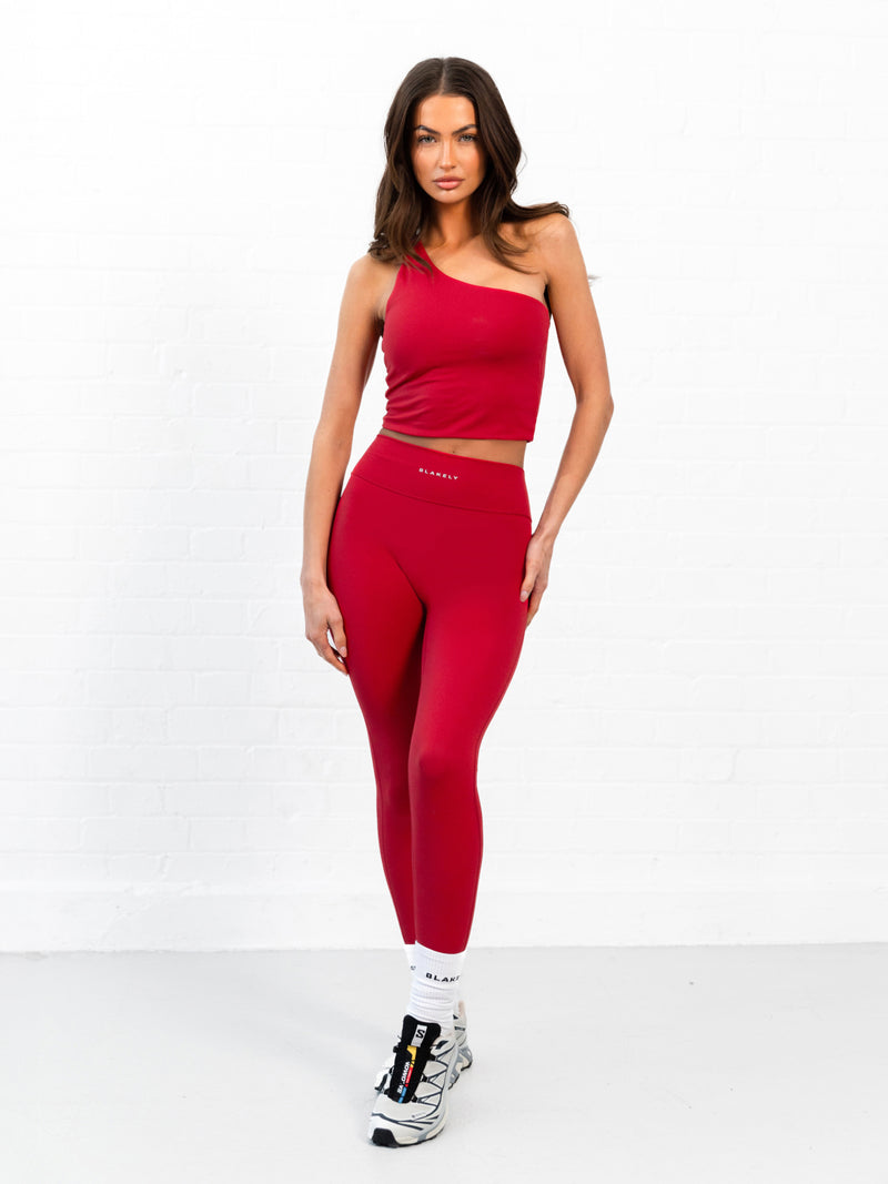 SculptForm One Shoulder Vest - Cherry Red