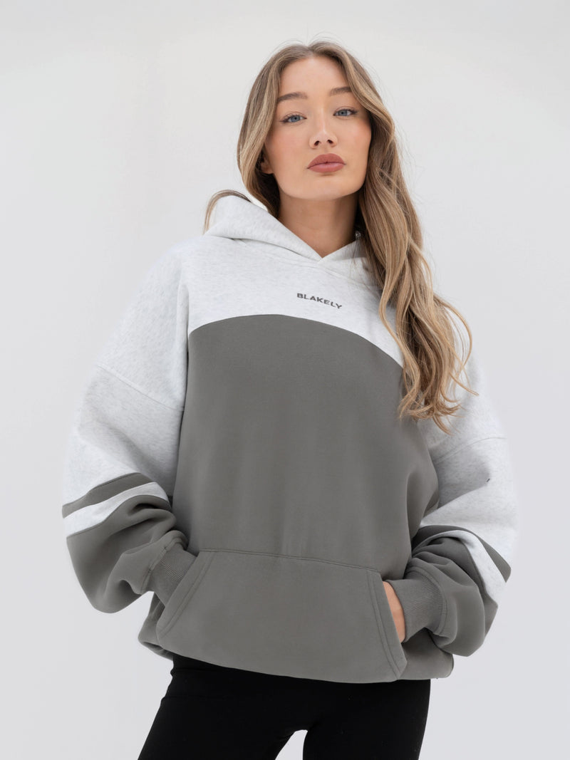 Curved Panel Oversized Hoodie - Safari Green