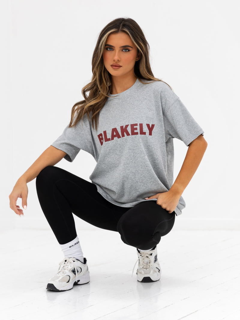 Sophia Oversized T-Shirt - Marl Grey