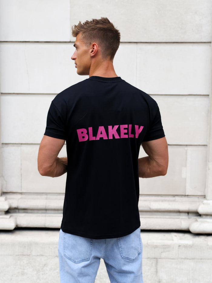 Arlo Unfitted T-Shirt - Black & Pink