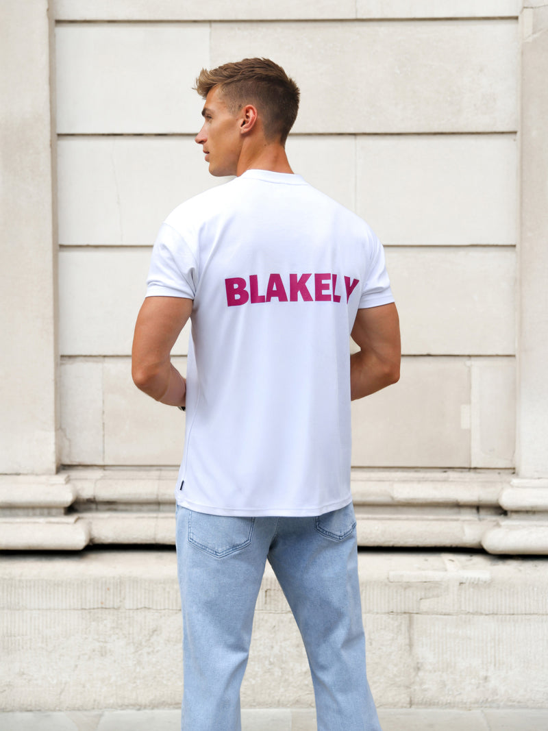 Arlo Unfitted T-Shirt - White & Pink