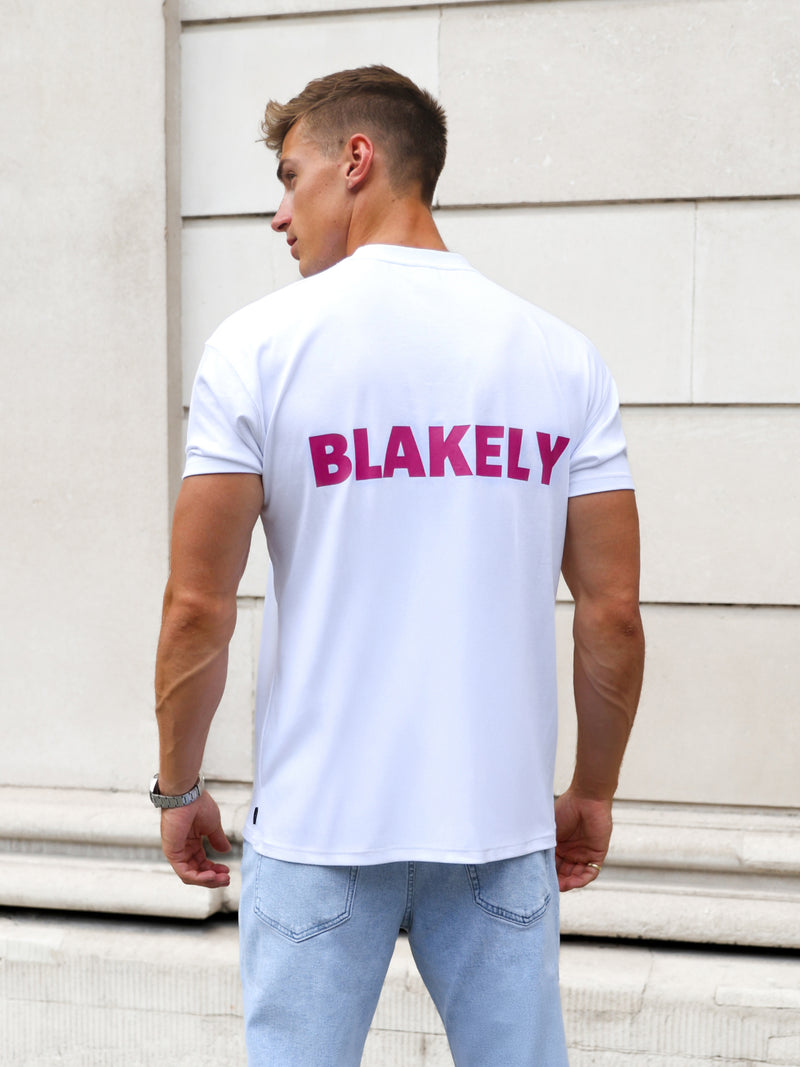 Arlo Unfitted T-Shirt - White & Pink