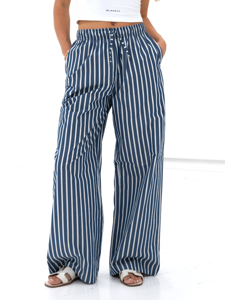 Buy Blakely Womens Navy Kiara Stripe Trousers | Free delivery on