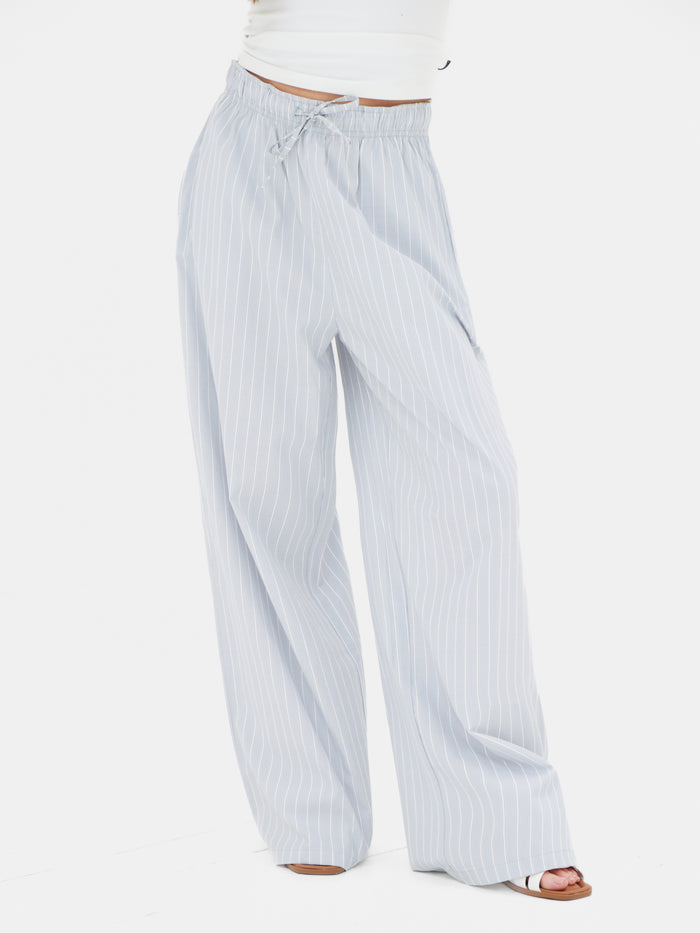 Elodie Stripe Trousers - Grey