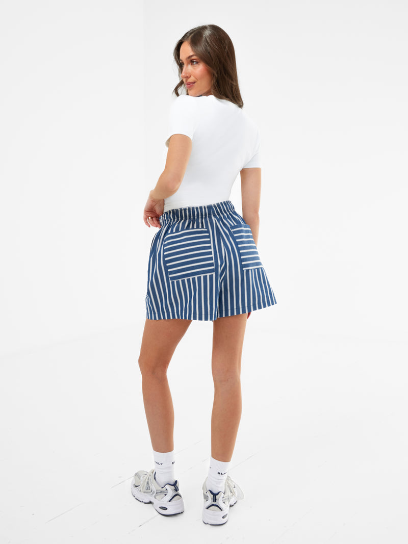 Kiara Stripe Shorts - Navy