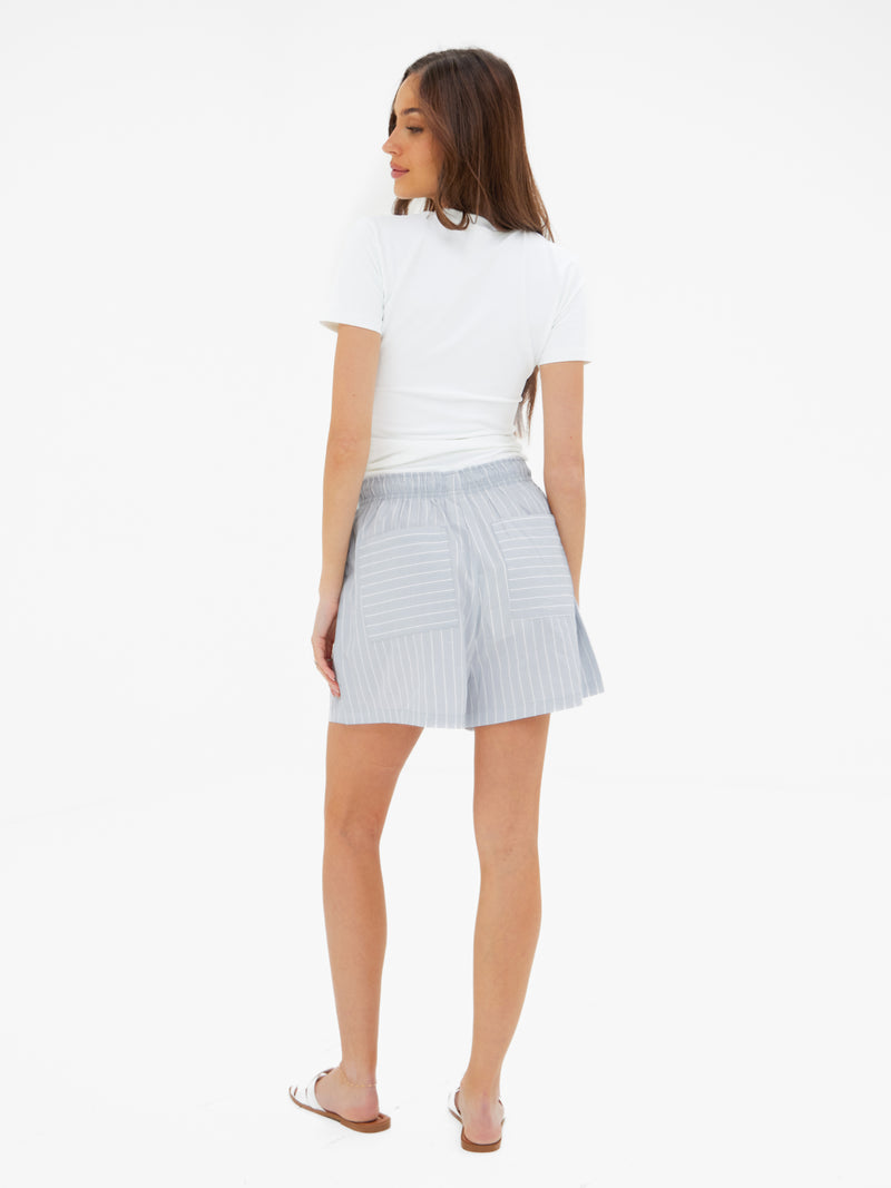 Elodie Stripe Shorts - Grey
