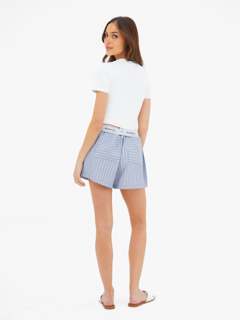 Elodie Stripe Shorts - Navy