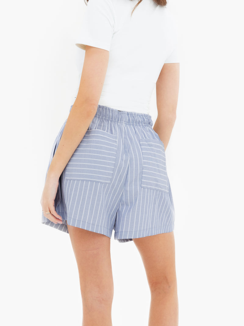 Elodie Stripe Shorts - Navy