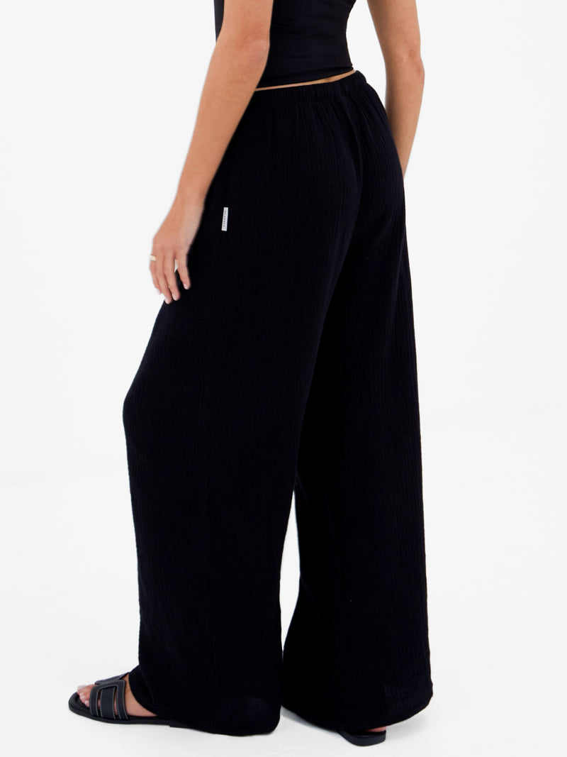 Mila Wide Leg Trousers - Black
