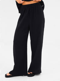 Mila Wide Leg Trousers - Black